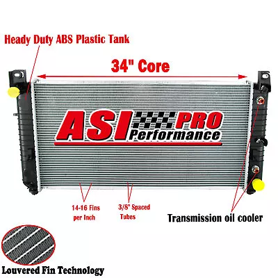 34  Aluminum Core Radiator For 1999-2014 Chevy Silverado 1500 2500 HD 4.3L-6.0 • $119