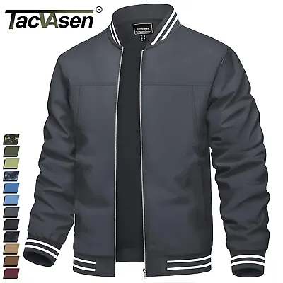 Men's Bomber Jacket Lightweight Sportswear Spring Fall Casual Coats Windbreaker • $38.98