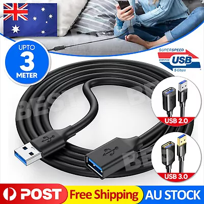 USB Extension Data Cable USB 3.0 Male To Female Adpter Cord For PC Laptop Camera • $5.85