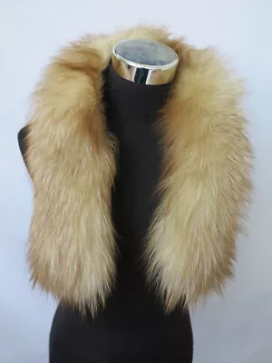 100% Real Fox Fur Hood Collar/neck Wrap/scarf/unisex Jacket Collar Brown 77*13cm • $29