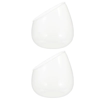 £16.89 • Buy 2pcs Candy Jars For Candy Buffet Large Glass Vase Fruit Jar Slant Cut Vase