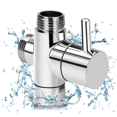 $20.99 • Buy G1/2 T-adapter 3-Way Shower Head Diverter Valve Brass Chrome Barthroom