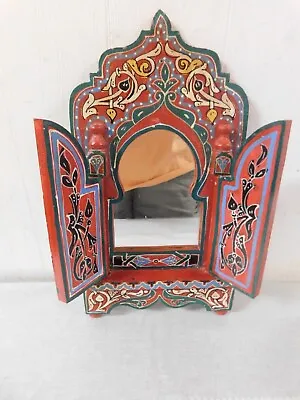 Vintage Jharokha Wooden  Framed Mirror With Shutters  • $53.99