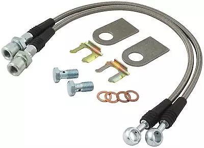 Allstar ALL42032 Brake Hoses Braided Stainless 16  Length GM Metric Lines Kit • $46.99