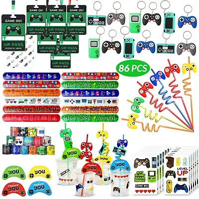 108 Pcs Video Game Party Favors Gamer Birthday Supply For Boys - VIP Pass Straw • $21.99