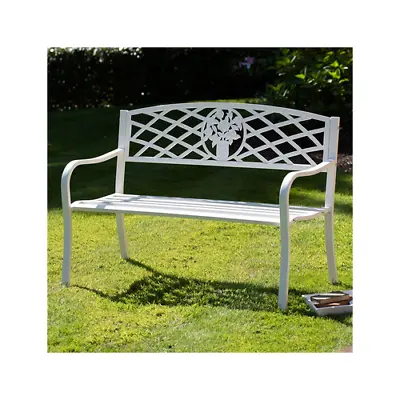 Metal Garden Bench Coalbrookdale 2 Seater White • £129.99