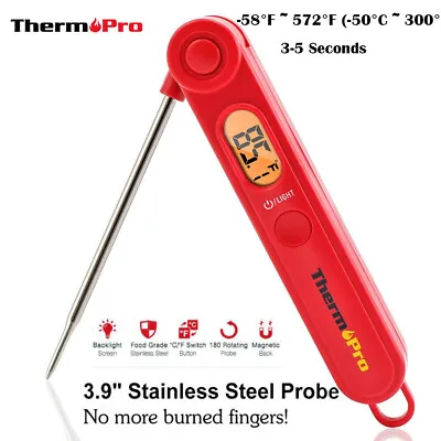 ThermoPro Instant Read Meat Thermometer Digital LCD Cooking BBQ Food Thermometer • $15.99