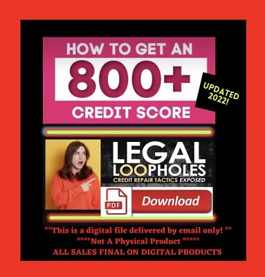 SALE TODAY ONLY Credit Score Repair Secrets Exposed! Save Money Fix Credit Fast! • $2.99