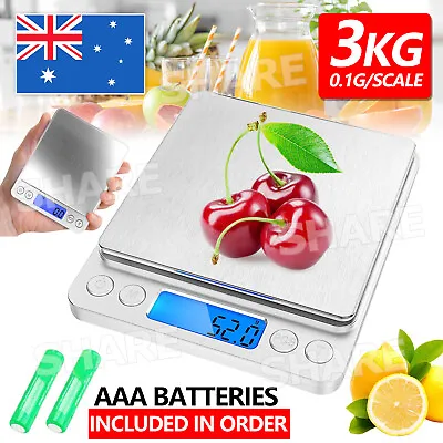 3kg/0.1g Kitchen Digital Scale LCD Electronic Balance Food Weight Postal Scales • $11.45