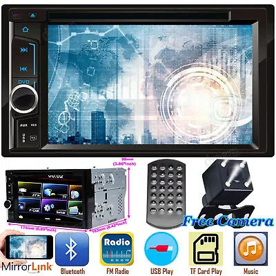 Fit Toyota Sienna 2000-2016 2Din Stereo Car CD DVD Radio Bluetooth Player+Camera • $100.69