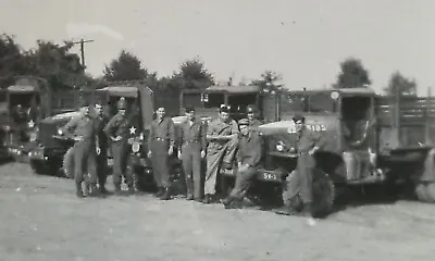 78th Infantry WW2 US. Army Soldiers By Trucks Kassel Germany Vintage PHOTO  • $7.95