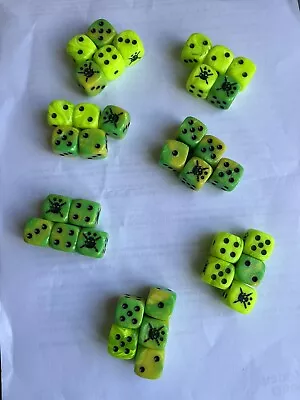 35 'Toxic Green' Gem Tabletop Tactics Offical Dice (Warhammer 40000) • £1.20