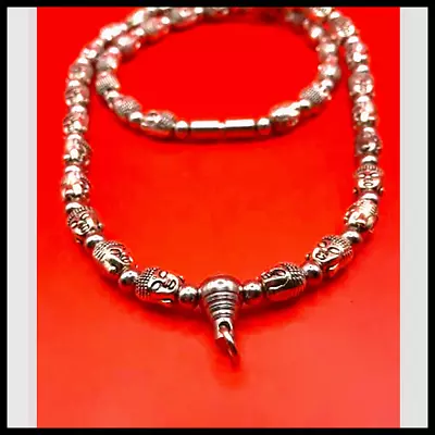 Stainless Steel Chain Necklace Silver Phra Thai Buddha Amulet Pendant Hook Men's • $98.84