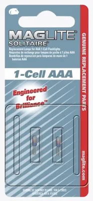 MAGLITE Solitaire Pack Of 2 Bulbs For 1-Cell AAA Torch LK3A001U  NEW & SEALED  • £9.39