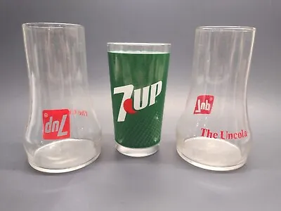 (3) Vintage 7UP Glasses - 2 UNCOLA Upside Down Retro Glasses/Tumblers • $12.99