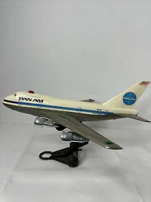 Vintage Pan Am Model Airplane  Battery Operated Plastic Toy Boeing 747SP  READ • $36