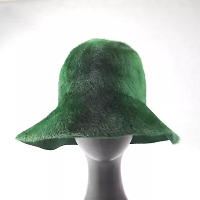 Vintage Borsalino Antica Casa Women's Bucket Hat Green Wool Odette 47832 Maloia • $45