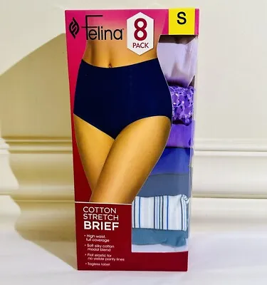 Felina Ladies' Cotton Stretch Brief 8pk • $14.50