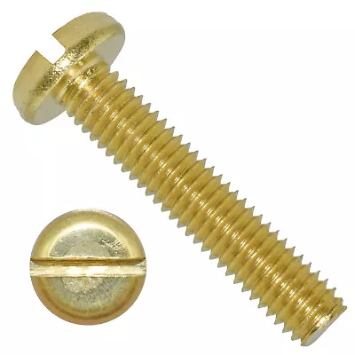 £3.14 • Buy Solid Brass Slotted Machine Screws Metric Pan Head Bolts M3 M4 M5 M6 A2 Din85