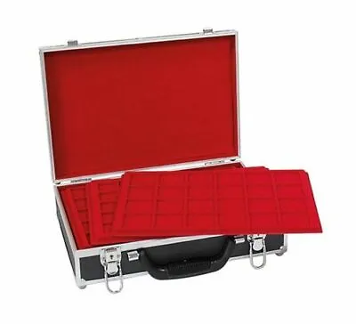 Lindner 2338 Large Coin Carrying Case With 8 Coin Trays For Different Coin Sizes • £82.87