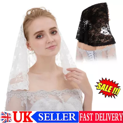 UK Women Latin Mass Mantilla Head Covering Lace Infinity Catholic Chapel Veil • £7.99