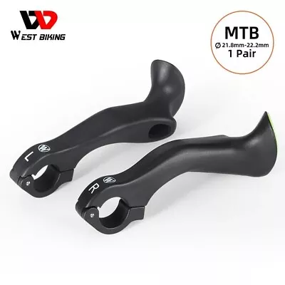 MTB Bike Handlebar Bar Ends Ergonomic Extended Bicycle Bar Ends Black A Pair • $13.48