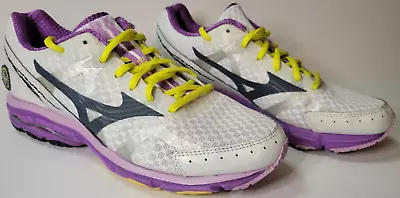 Mizuno Wave Rider 17 White Purple Running Shoes Women's Size 8.5 J1GD140608 • $22