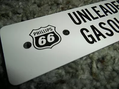 VINTAGE PHILLIPS 66 Gasoline Bulk Tank Metal Tag UNLEADED NOS Gas Station • $11.99