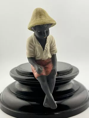 Antique Vintage Porcelain Sitting African American Boy Figure - Made In Japan • $19.99