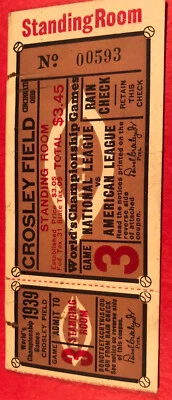 $399.99 • Buy 1939 World Series GM 3 Ticket Joe DiMaggio HR/Lefty Gomez Win 7-3 Yankees Sweep