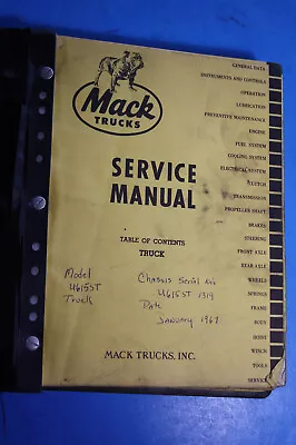 Mack Trucks Service Manual 1967 Chassis Model Sn U615st 1319 • $159.95