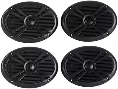 (4) RMSTS69B 6X9 2000W Waterproof Marine Boat Speakers 2-Way Black • $148.73