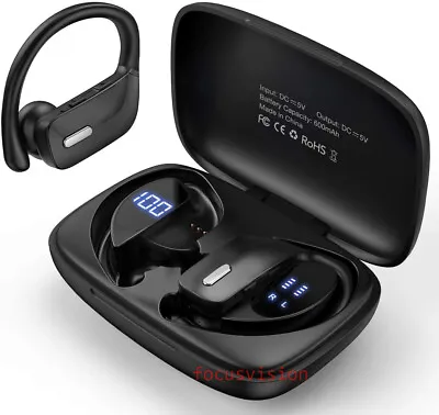 Bluetooth 5.0 Headset Wireless Earphones Stereo Noise Reduction Sport Ear-hook • $23.95