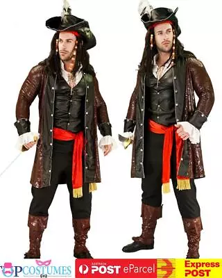 Pirate Book Week Buccaneer Caribbean Halloween Jack Sparrow Mens Costume • $86.81