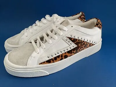 $39.99 • Buy Zara Studded Sneakers With Leopard Print - Size EU 42, Unisex 11.5