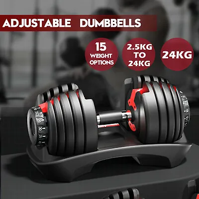 24kg Adjustable Dumbbell Dumbbells Set Weight Plates Home Gym Fitness Exercise • $155