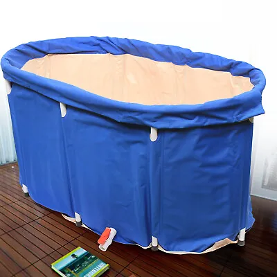 Portable Folding Bathtub Adult Spa Sauna Bath Bucket Water Tub Barrel PVC • $56.05