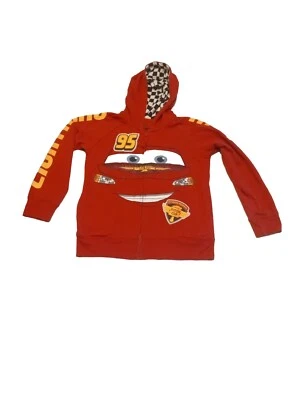 £6.59 • Buy Disney Cars Boys Large (7)  Lightening McQueen '95 Cartoon Full Zipper Hoodie 