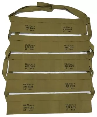 (Pack Of 5) US Army Cotton Cloth Bandolier For M1 Garand - US Olive Color • $28.49