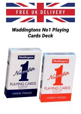 Playing Cards Deck Pack Genuine Waddingtons No.1 Classic Red Blue Poker Game Fun • £3.59