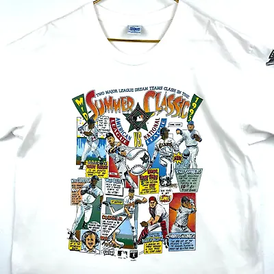 Vintage Summer Classic All Star Game Comic Style Salem T-shirt Size XL 1993 90s • $110.49