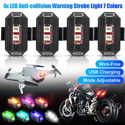 4Pcs/Set Drone Warning Strobe Lights LED Anti-collision 7 Colors USB Chargeable • $9.48