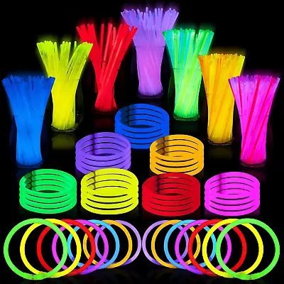 JOYIN 144 Pcs Glow Sticks Bulk 8  Bracelets Necklaces Glow In The Dark Neon Ea • $16.91