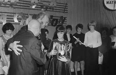 Mireille Mathieu Receiving Note D'Or Song 1968 Jean Nohain Joh- 1968 Old Photo • $5.78