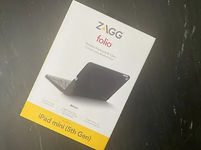 $22 • Buy ZAGG Folio Keyboard And Folio Case For Apple IPad Mini 5 Gen Backlit - Blutooth
