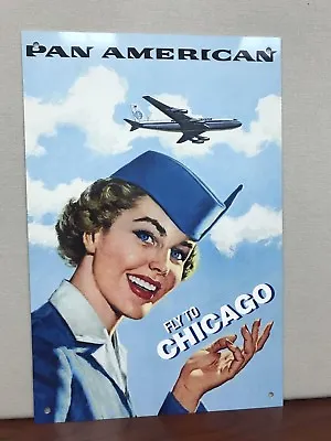 Pan Am Pan American Metal Sign Vintage Baked Large Reproduction • $32