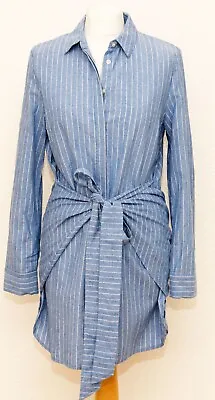 Unique 21 Cotton 100% Blue Striped Shirt Size 8 UK • £14