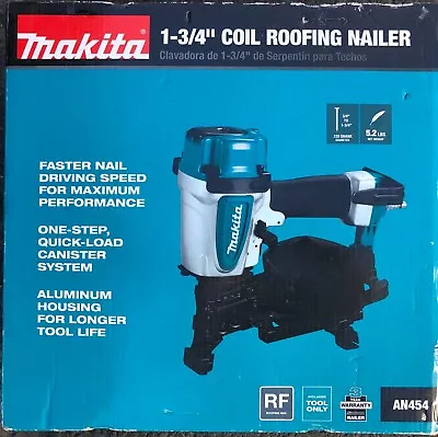 Makita Pneumatic 1-3/4 In Coil Roofing Nailer AN454 • $165