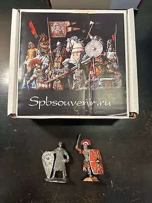 2x SpbSouvenir.ru Metal Pewter Roman Soldiers 2.5” Miniatures In Box • $22.49