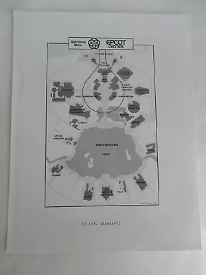 1982 Epcot Center Press Media Kit Map Sheet Future World Showcase Disney • $19.99